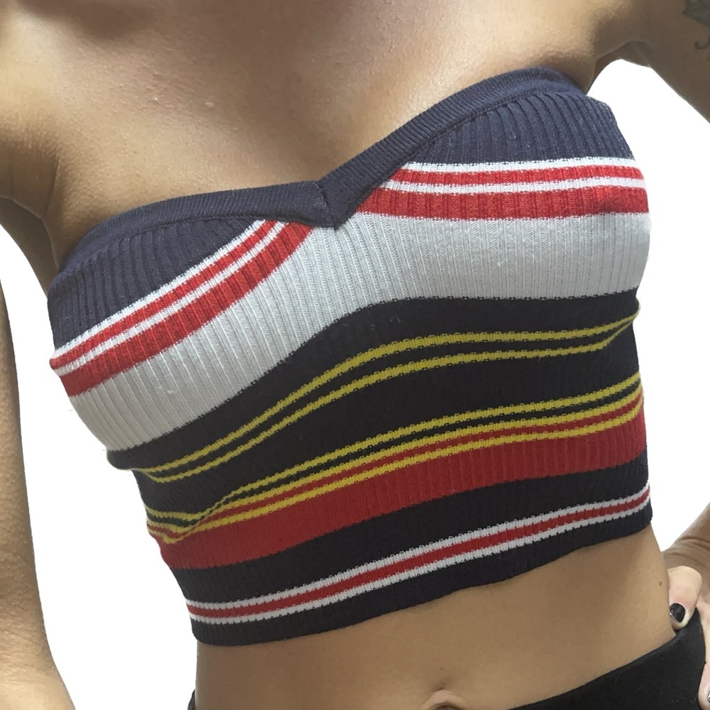 Striped sweater tube top!